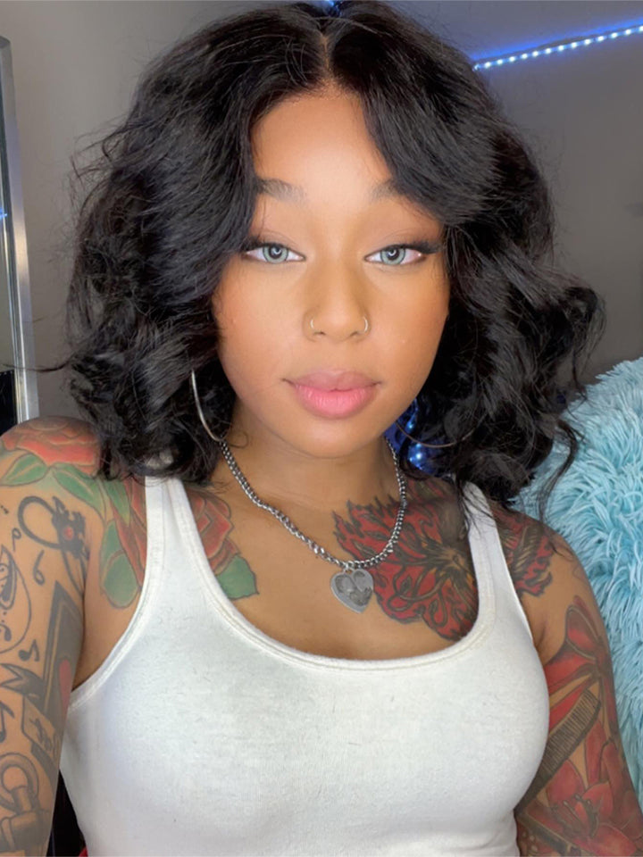 Bob Straight T part Lace Closure Wig 6x1.5 Lace Human Hair Bob Wig For Women