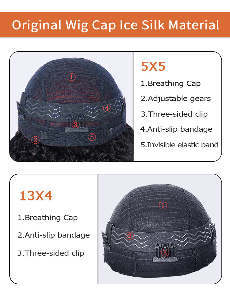 Chestnut Color Curved Moon Pre-Braiding Water Wave Human Hair Wig 5x5 HD Transparent Lace Front Wigs