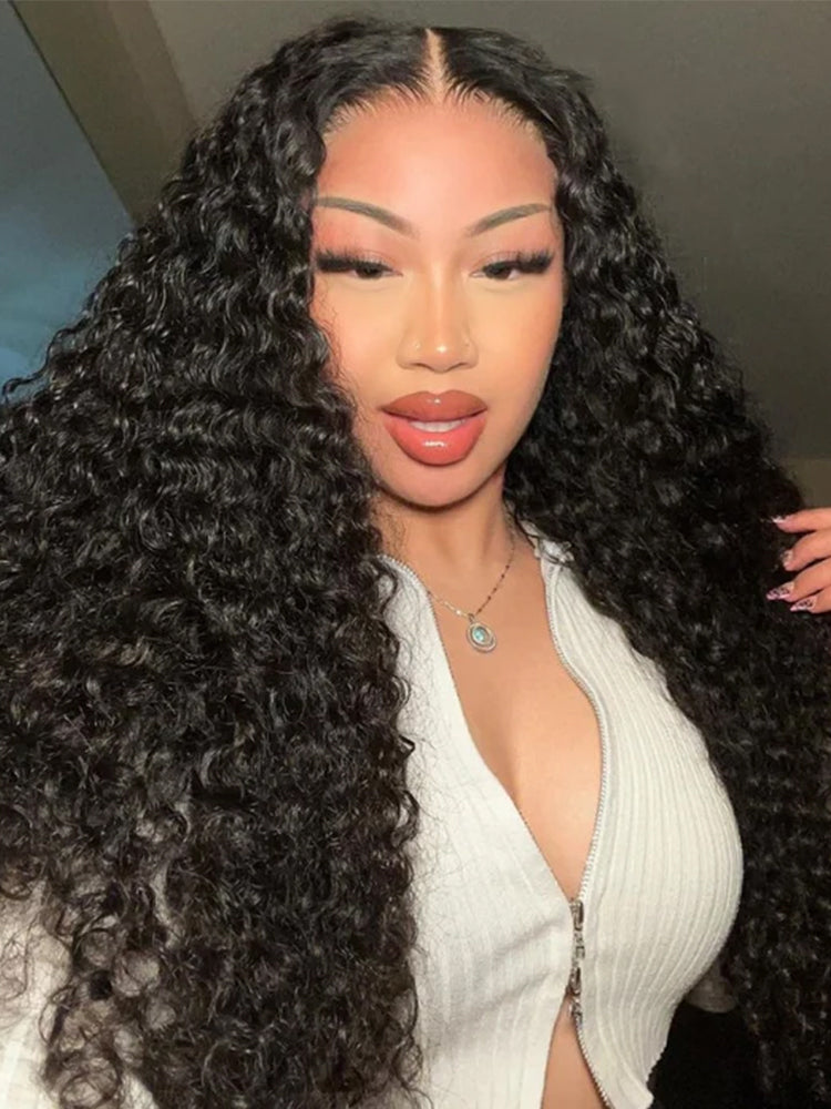 Water Wave  Human Hair Swiss Lace 6X1.5 Lace Wig Preplucked Hairline 250% Density Wigs