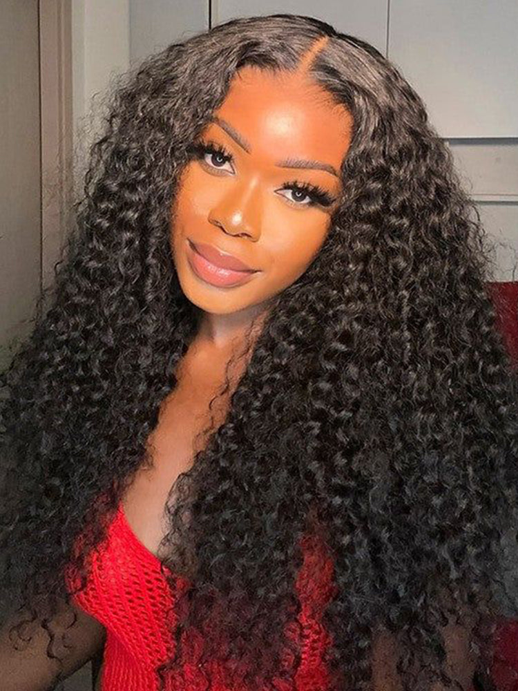 Deep Wave Wigs T Part Human Hair Wig Real Swiss HD Lace Part Wig Pre Cut Baby Hair Wig