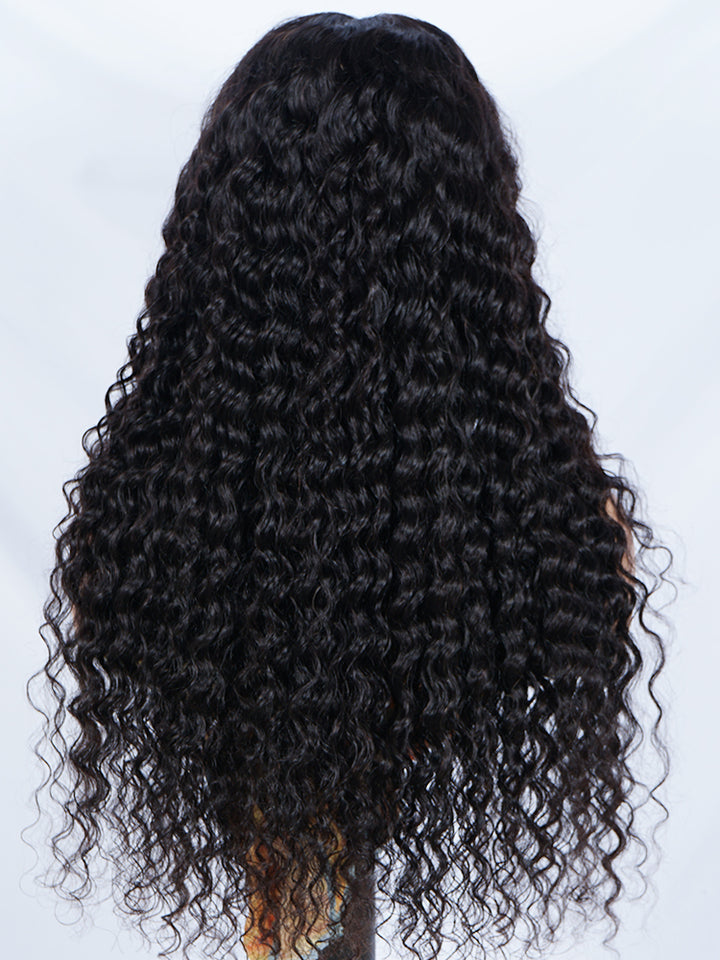 Deep Wave Wigs T Part Human Hair Wig Real Swiss HD Lace Part Wig Pre Cut Baby Hair Wig