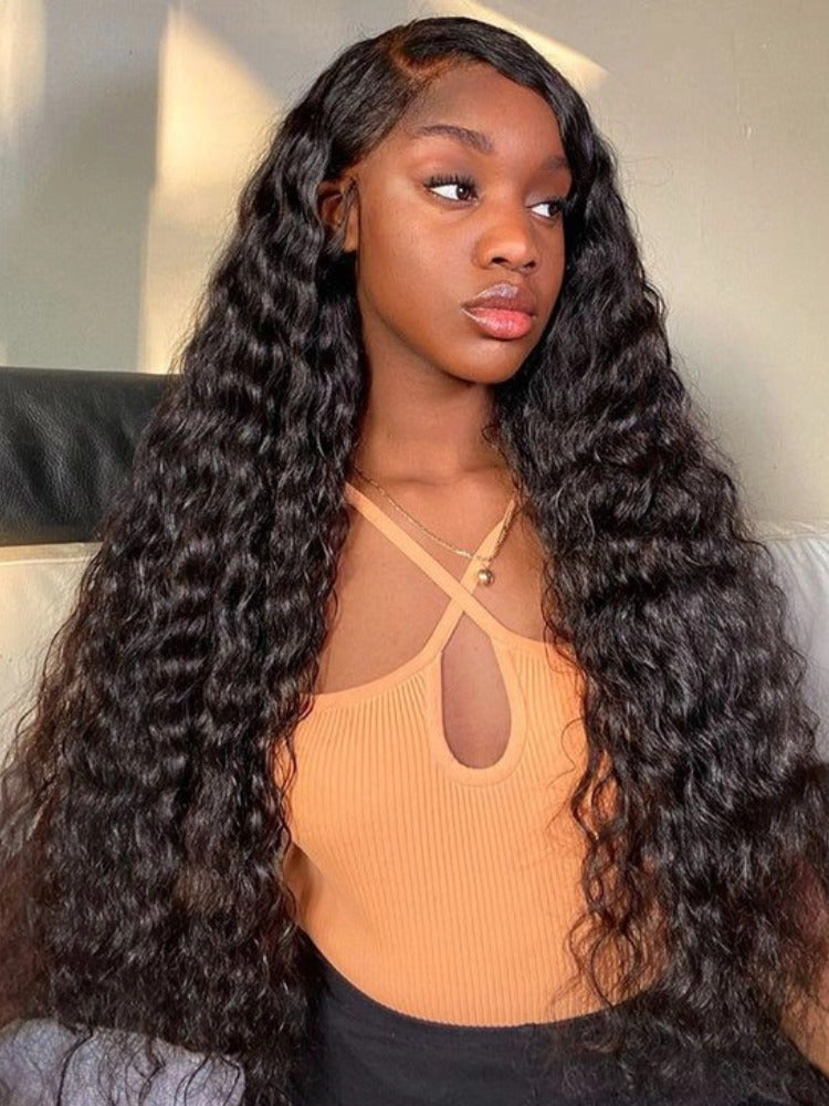 Water Wave Human Hair 13x4  Lace Front Wigs Easy To Wear HD Transparent Human Hair Wig