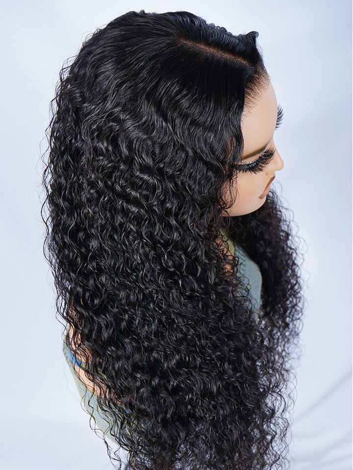 Water Wave  Human Hair Swiss Lace 6X1.5 Lace Wig Preplucked Hairline 250% Density Wigs