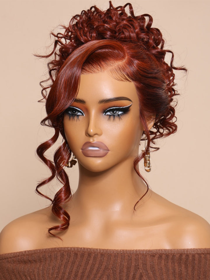 PEARL WIG Reddish Brown Body Wave Human Hair 13x4 HD Transparent Lace Pre-Everything Wig