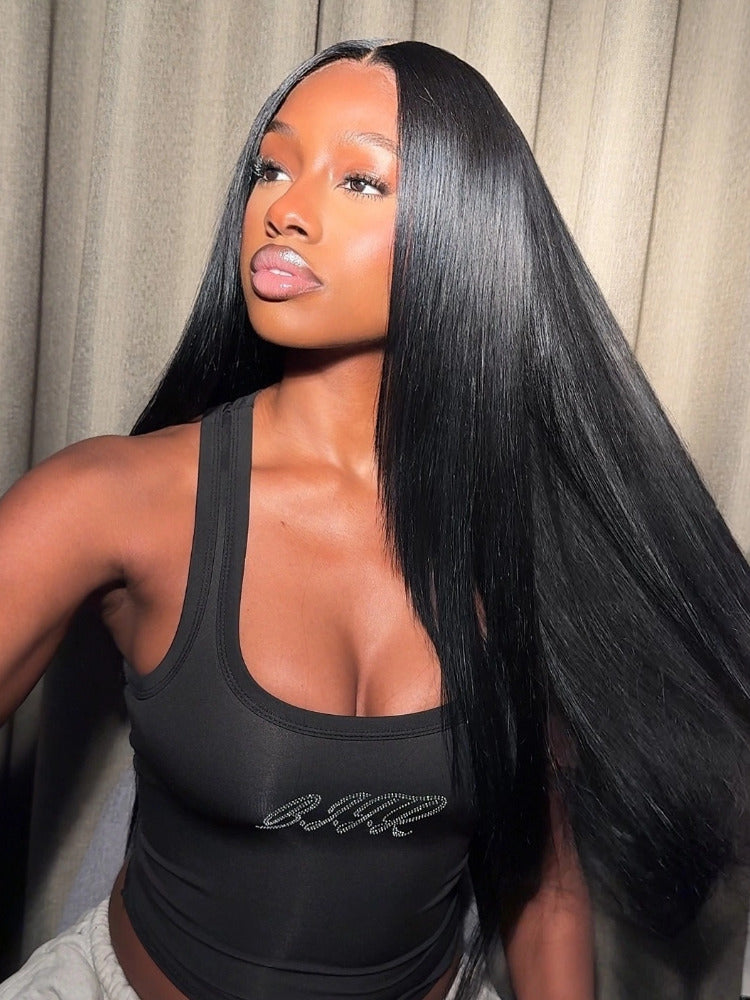 Straight Pre-Bleached Knots Wig Wear Go 9×6 HD Lace  Glueless Wig  100% Human Hair