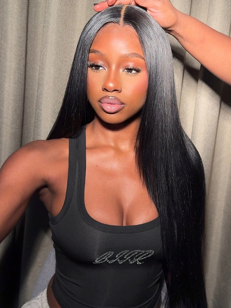 Straight Pre-Bleached Knots Wig Wear Go 9×6 HD Lace  Glueless Wig  100% Human Hair