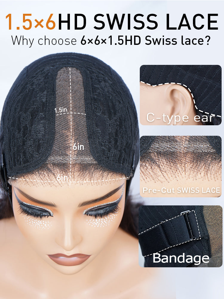 Swiss HD Lace Straight Human Hair Wig T Part Lace Front Wigs Preplucked Lace Human Hair Wig