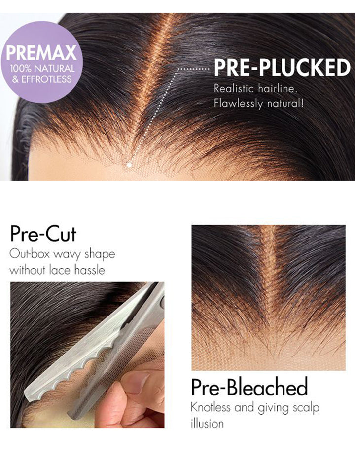 Pre-Braiding Ready To Go Water Wave Human Hair Wig HD Transparent Lace Front Wigs