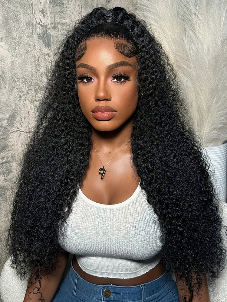 PEARLWIG Ready Go Pre-Cut 13x6 MAX HD Lace Kinky Curly Glueless Wig Human Hair