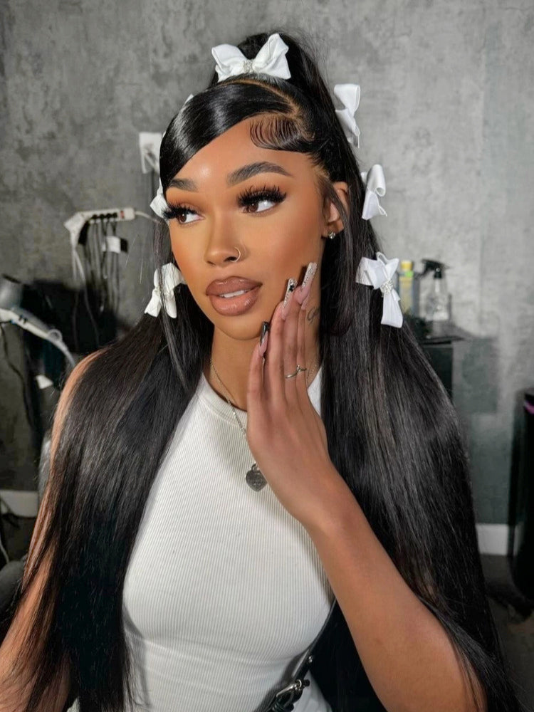 Straight Human Hair Wig 360 Lace Frontal Wig 250% Density Wig