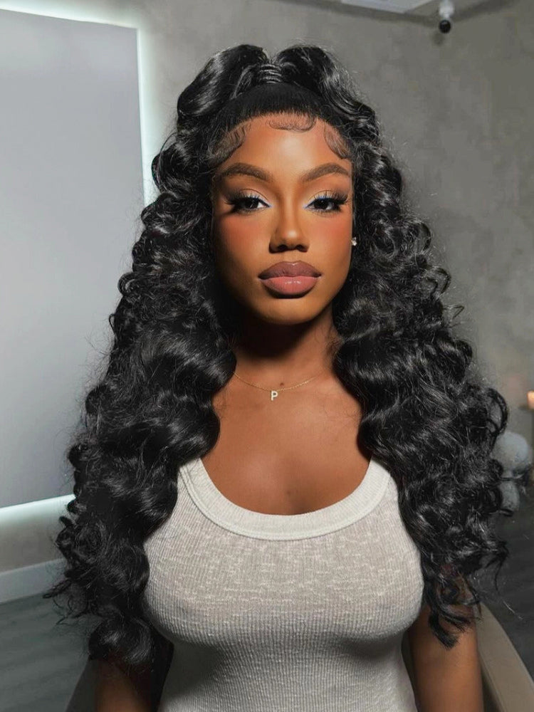 Pre Plucked 13x6 HD Lace Wigs Loose Deep Wave Human Hair Lace Front Wig