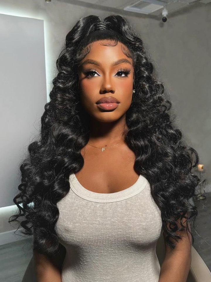 Pre Plucked 13x6 HD Lace Wigs Loose Deep Wave Human Hair Lace Front Wig