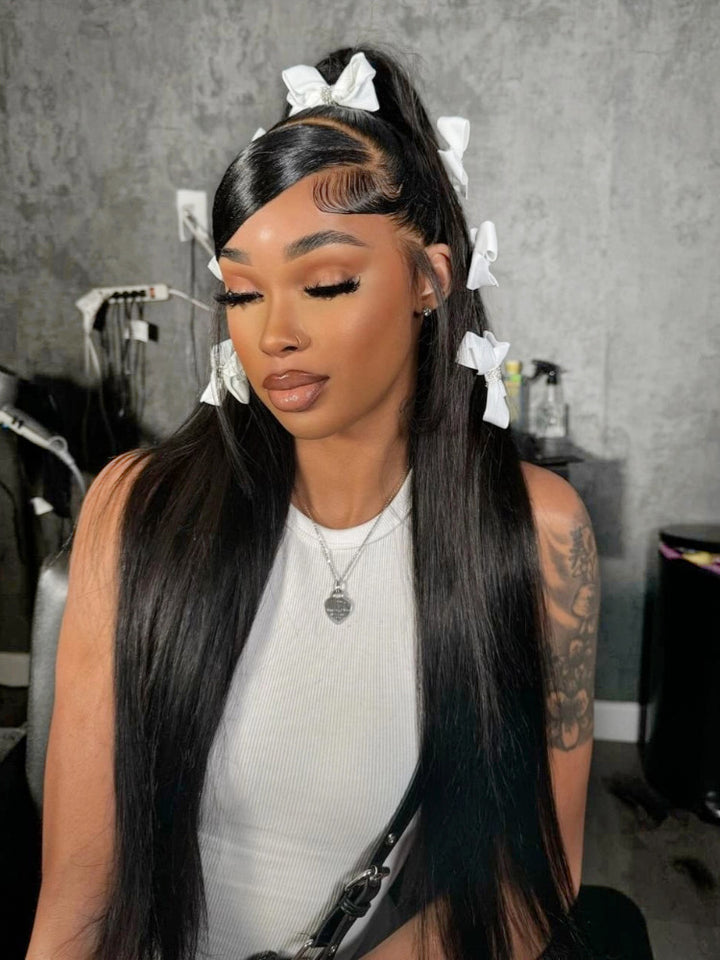 Straight Human Hair Wig 360 Lace Frontal Wig 250% Density Wig