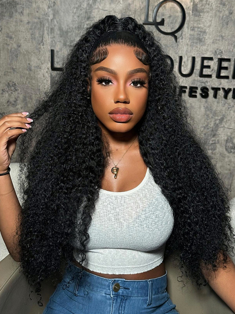 PEARLWIG Ready Go Pre-Cut 13x6 MAX HD Lace Kinky Curly Glueless Wig Human Hair