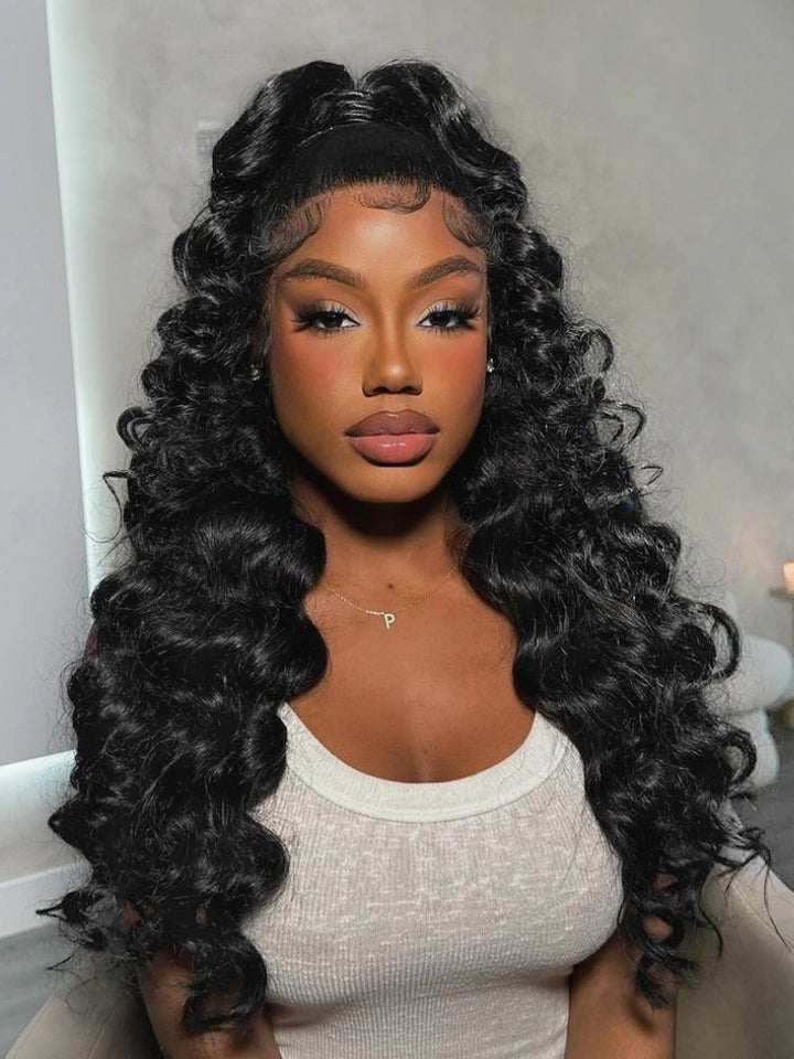 Pre Plucked 13x6 HD Lace Wigs Loose Deep Wave Human Hair Lace Front Wig