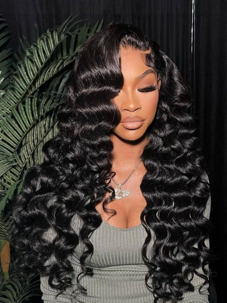 Pre Plucked 13x6 HD Lace Wigs Loose Deep Wave Human Hair Lace Front Wig