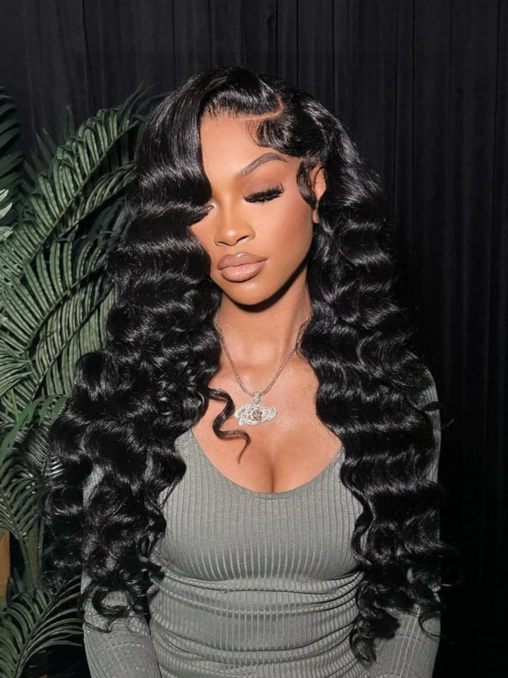 Pre Plucked 13x6 HD Lace Wigs Loose Deep Wave Human Hair Lace Front Wig