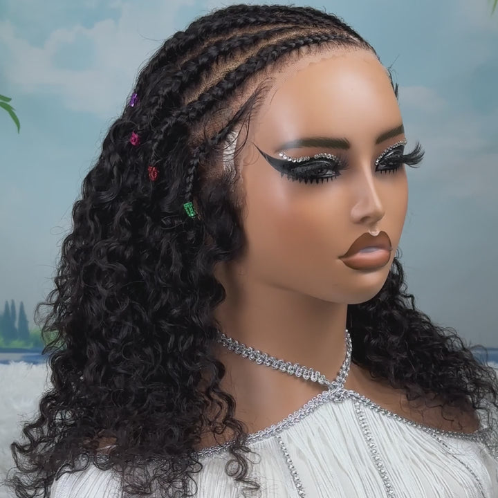 Jerry Curly Human Hair Wig Pre-Braiding 13x4 HD Lace Front Wigs 180% Density Pre Cut Lace Wig