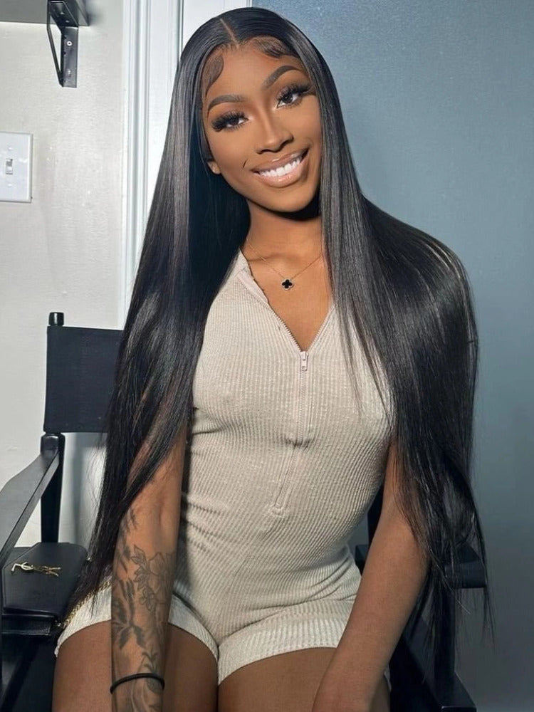 Straight 7x6 HD Transparent Lace Ready To Go Invisible Knot Human Hair Wig