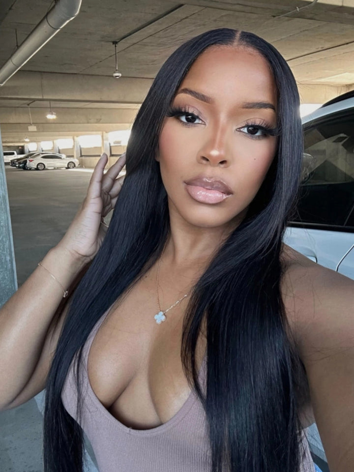 Swiss HD Lace Straight Human Hair Wig T Part Lace Front Wigs Preplucked Lace Human Hair Wig