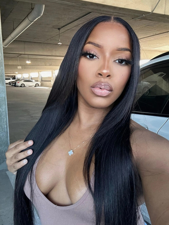 Swiss HD Lace Straight Human Hair Wig T Part Lace Front Wigs Preplucked Lace Human Hair Wig