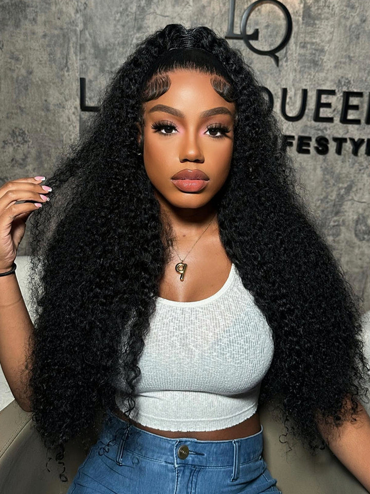 PEARLWIG Ready Go Pre-Cut 13x6 MAX HD Lace Kinky Curly Glueless Wig Human Hair