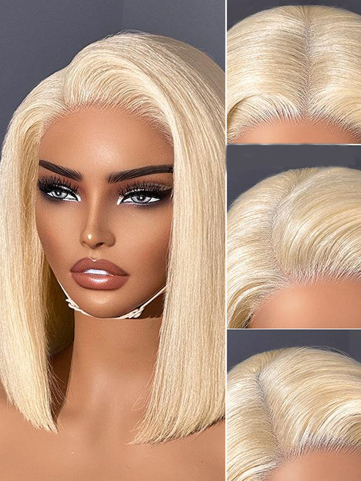 Straight Bob Blonde 613 Wig 5x5  HD Lace Closure 100% Human Hair Glueless Lace Wig