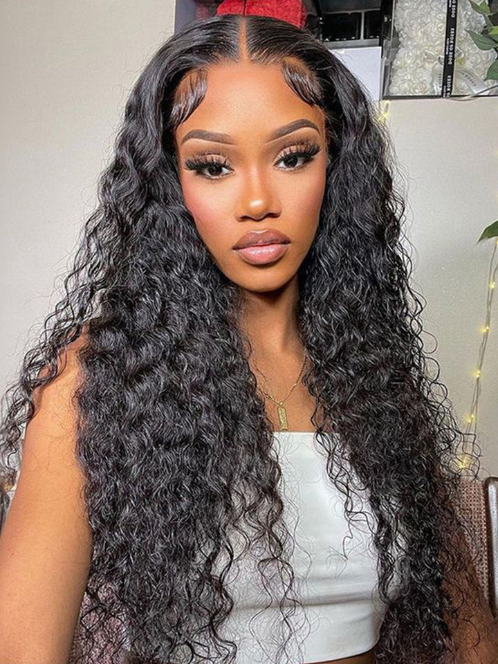 PEARL WIG 5x5 HD Lace Closure 100% Glueless Wigs Human Hair Water Wave  Invisible Knot Wig