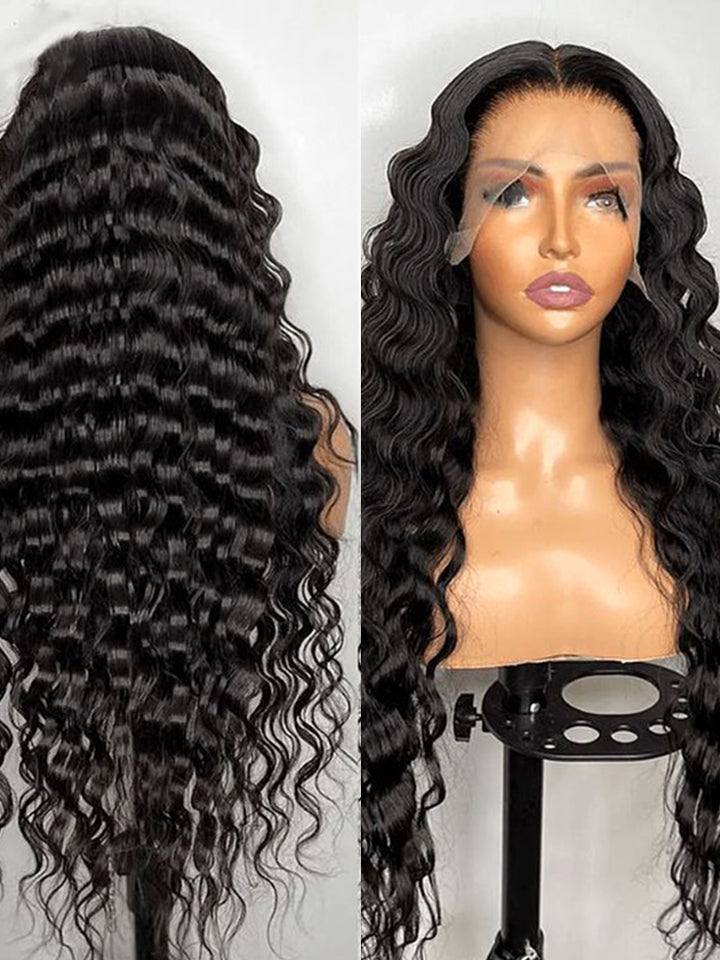 Loose Deep Wave Closure Wigs 7X6 HD Lace Closure Wig Transparent Lace Pre Plucked Wigs