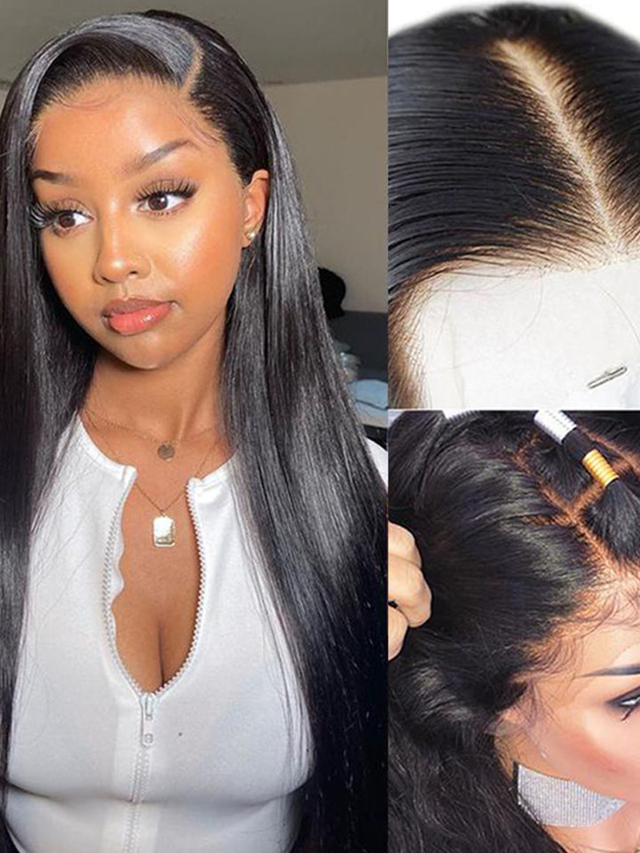 Easy To Wear Straight Human Hair 13x4  Lace Front Wigs HD Transparent 100% Virgin Hair Human Hair Wig