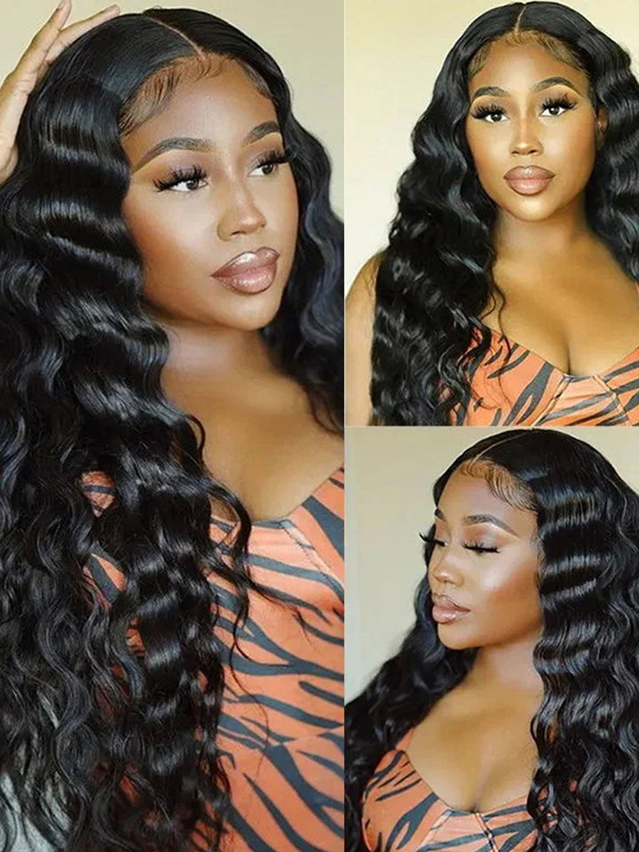 Loose Deep Wave Wigs 13x4 HD Lace Closure Wig Transparent Lace Pre Plucked Wigs