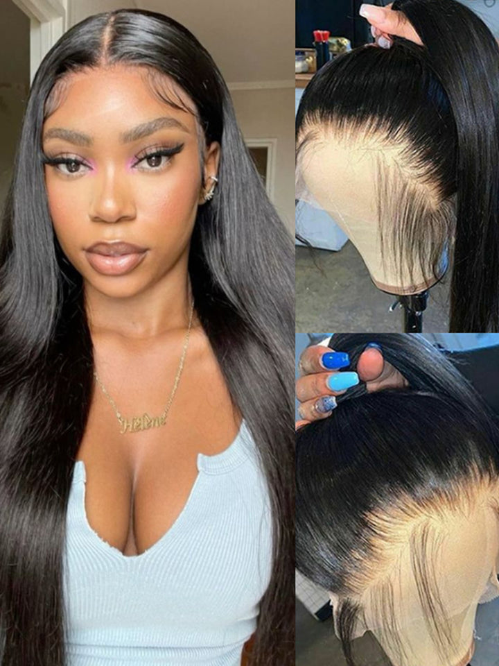 Straight Human Hair Wig 360 Lace Frontal Wig 250% Density Wig