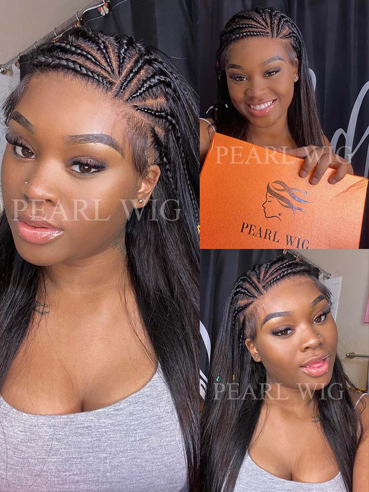 Pre-Braiding Straight Glueless Wigs Mini Knot Oversized Lace Pre-Cut 13x4 Human Hair Wig