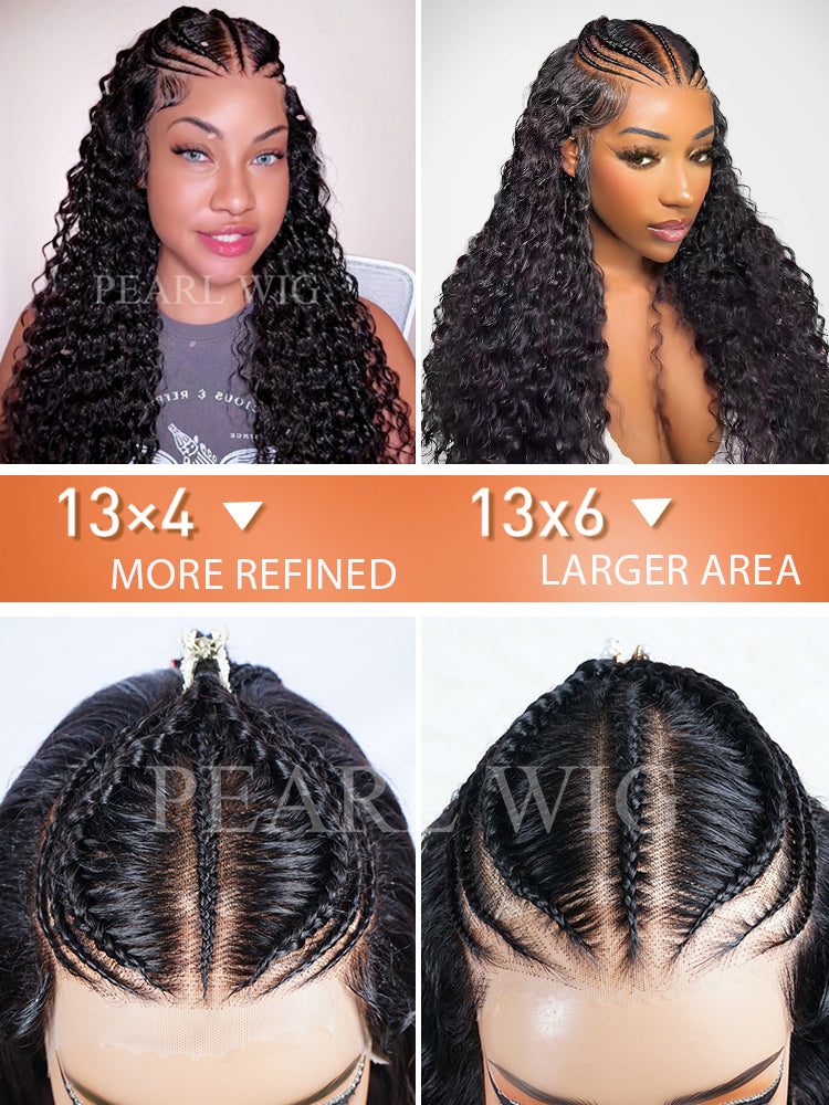 Pre-Braiding Deep Wave Human Hair Wig 13x6 MAX HD Lace Front Wigs180%/ 250% Density Wig