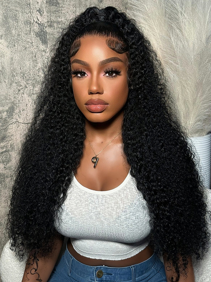 PEARLWIG Ready Go Pre-Cut 13x6 MAX HD Lace Kinky Curly Glueless Wig Human Hair