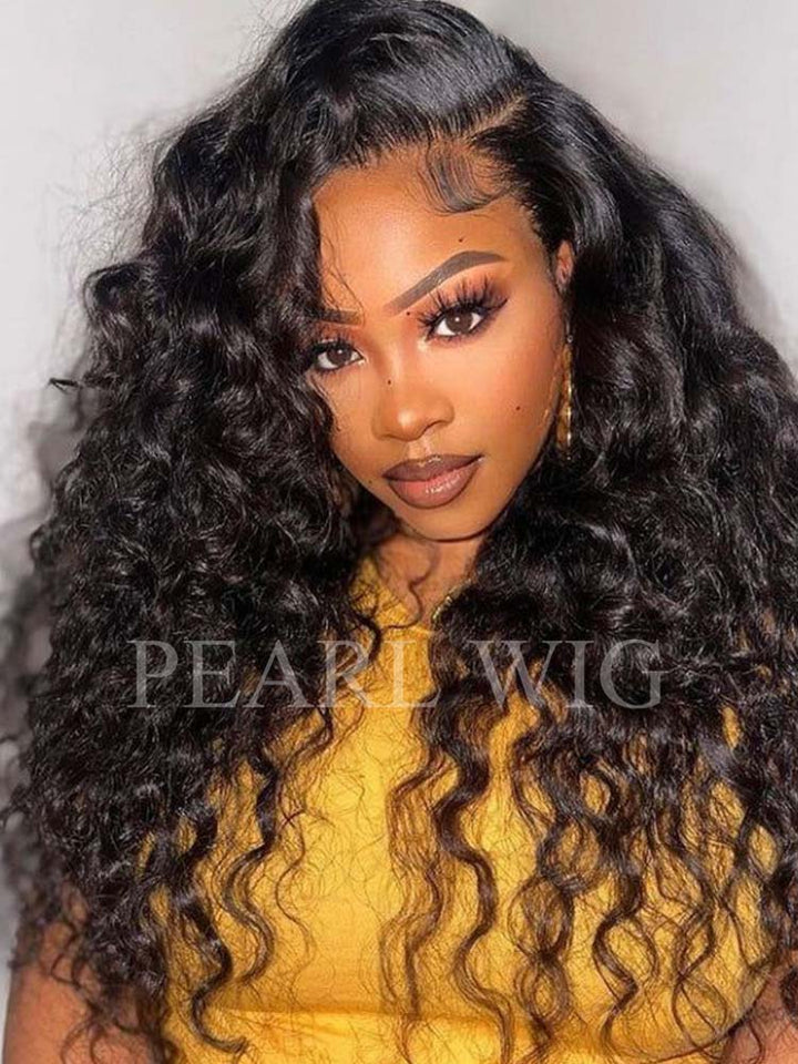 Glueless Loose Wave 7x6 HD Transaparent Lace Front Wig Human Hair Pre Plucked Hairline Wig