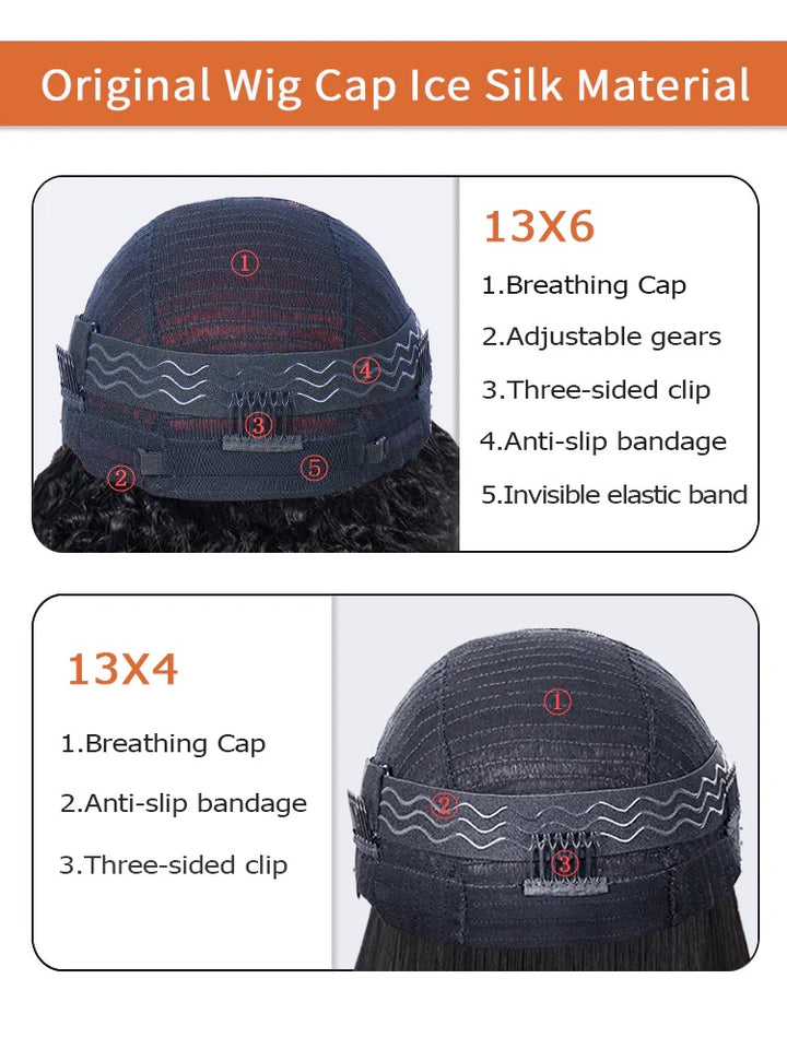 Kinky Curly Wig Wear and Go 13x4 Lace Front Wigs Pre-Bleached Tiny Knots Pre-Plucked Natural Hairline