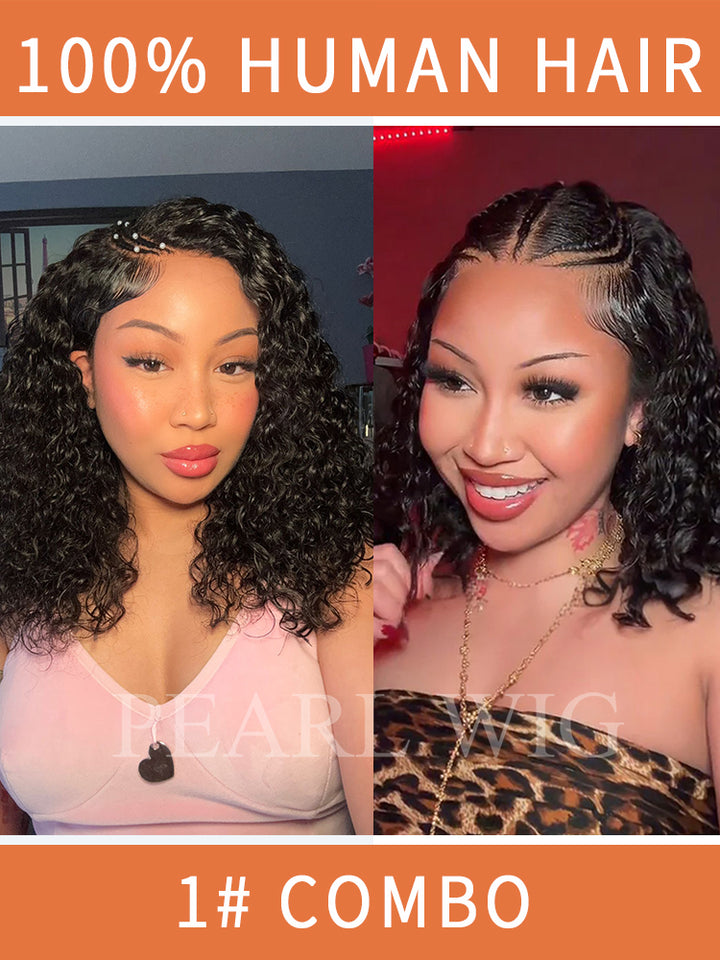 (Summer Clearance)Curved Moon Water Wave Human Hair Wig 5x5 HD Transparent Lace Front Wigs(Special products are not eligible for other discounts)