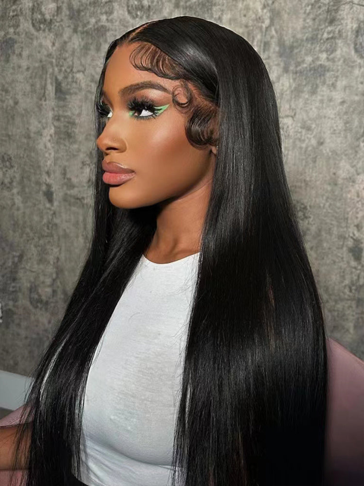 Straight Wig 5x5 Glueless  100% Human Hair Wig 250% Density Pre-Plucked With Baby Hair