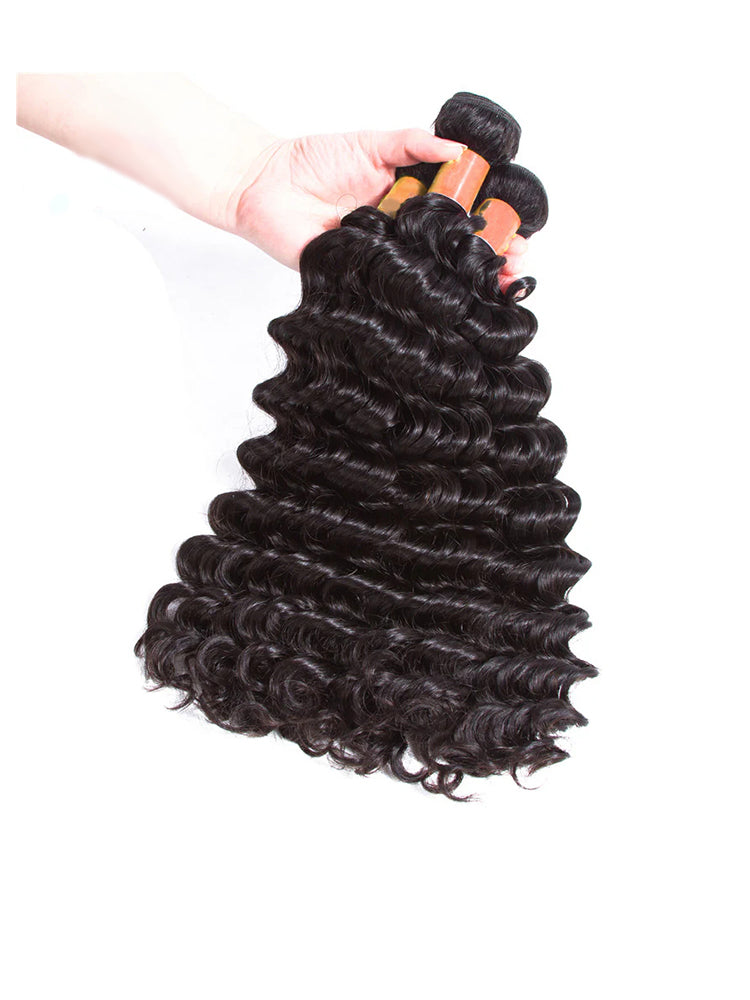 Brazilian Deep Wave Bundles 100% Unprocessed Virgin Human Hair Bundles For Women