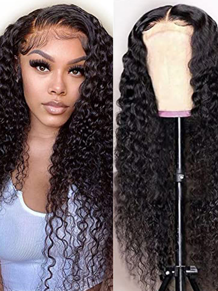 Deep Wave Invisi-String Snug Fit for 360 Skin Lace Frontal Pre-cut & Pre-bleached Human Hair Wig