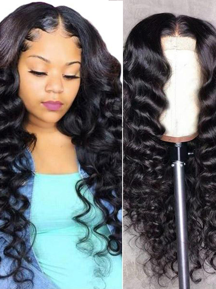 Loose Deep Wave Wigs 13x4 HD Lace Closure Wig Transparent Lace Pre Plucked Wigs