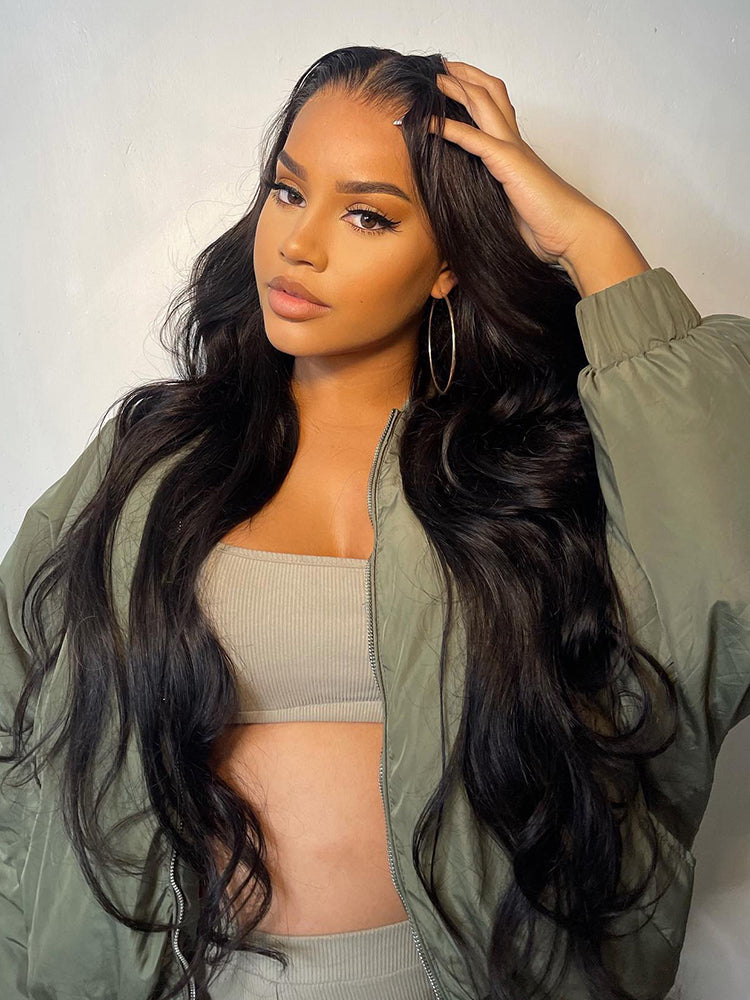 Wear And Go Body Wave 13x4 Lace Front Wigs HD Lace Wig Glueless Human Hair Wig