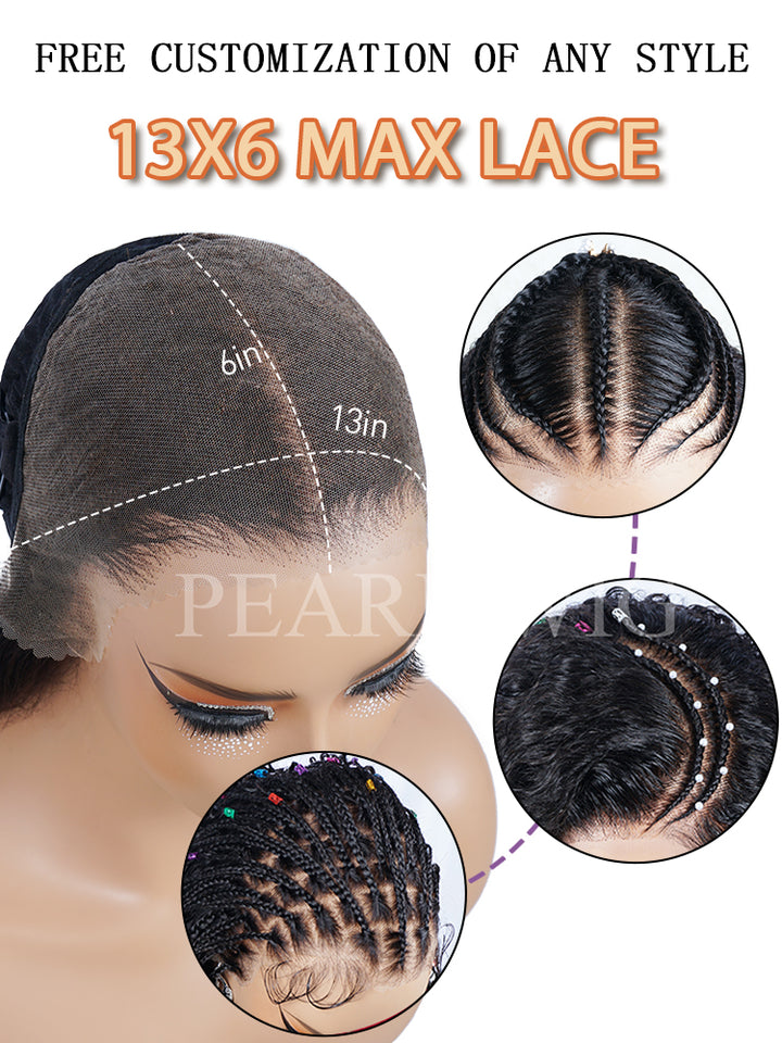 Pre-Braiding Deep Wave Human Hair Wig 13x6 MAX HD Lace Front Wigs180%/ 250% Density Wig