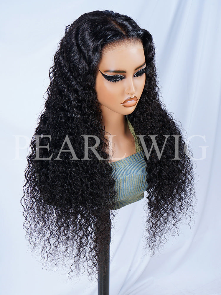 PEARL WIG Kinky Curly Wave Wig Ready & Go 5x5 Glueless Wigs Invisible Knot Wig For Woman