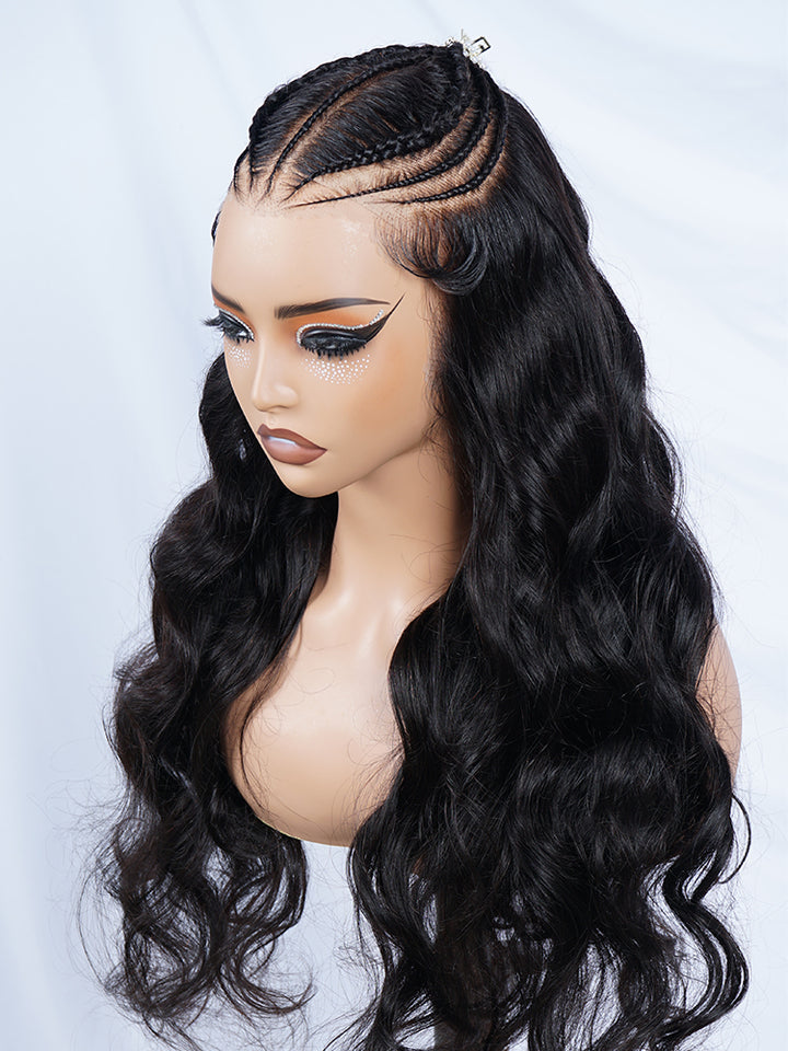 Pre-Braiding Deep Wave Human Hair Wig 13x6 MAX HD Lace Front Wigs 250% Density Wig