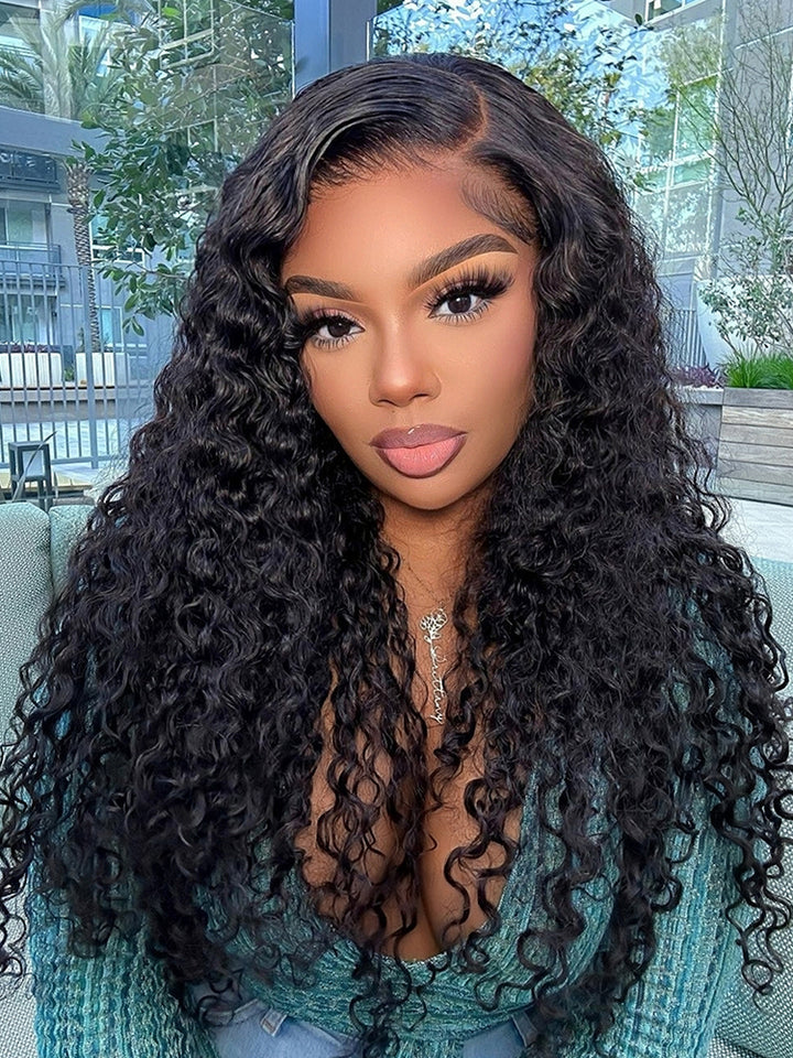 PEARL WIG Pre-Everything  Deep Wave Human Hair Invisible Knot 7x6 HD Transparent Lace Wig