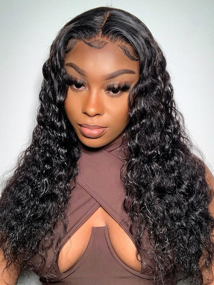 Deep Wave Invisi-String Snug Fit for 360 Skin Lace Frontal Pre-cut & Pre-bleached Human Hair Wig