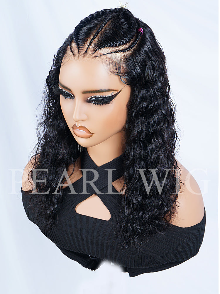 Pre-Braiding Deep Wave Wig Glueless Wigs Mini Knot Pre-Cut 7x6 Lace 100% Human Hair Wig