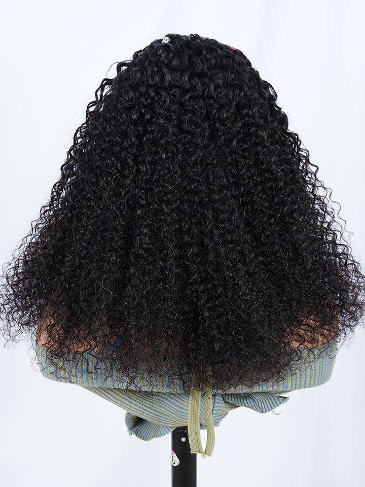 Kinky Curly Human Hair Wig Pre-Braiding 13x4 HD Lace Front Wigs 250% Density Pre Cut Lace Wig